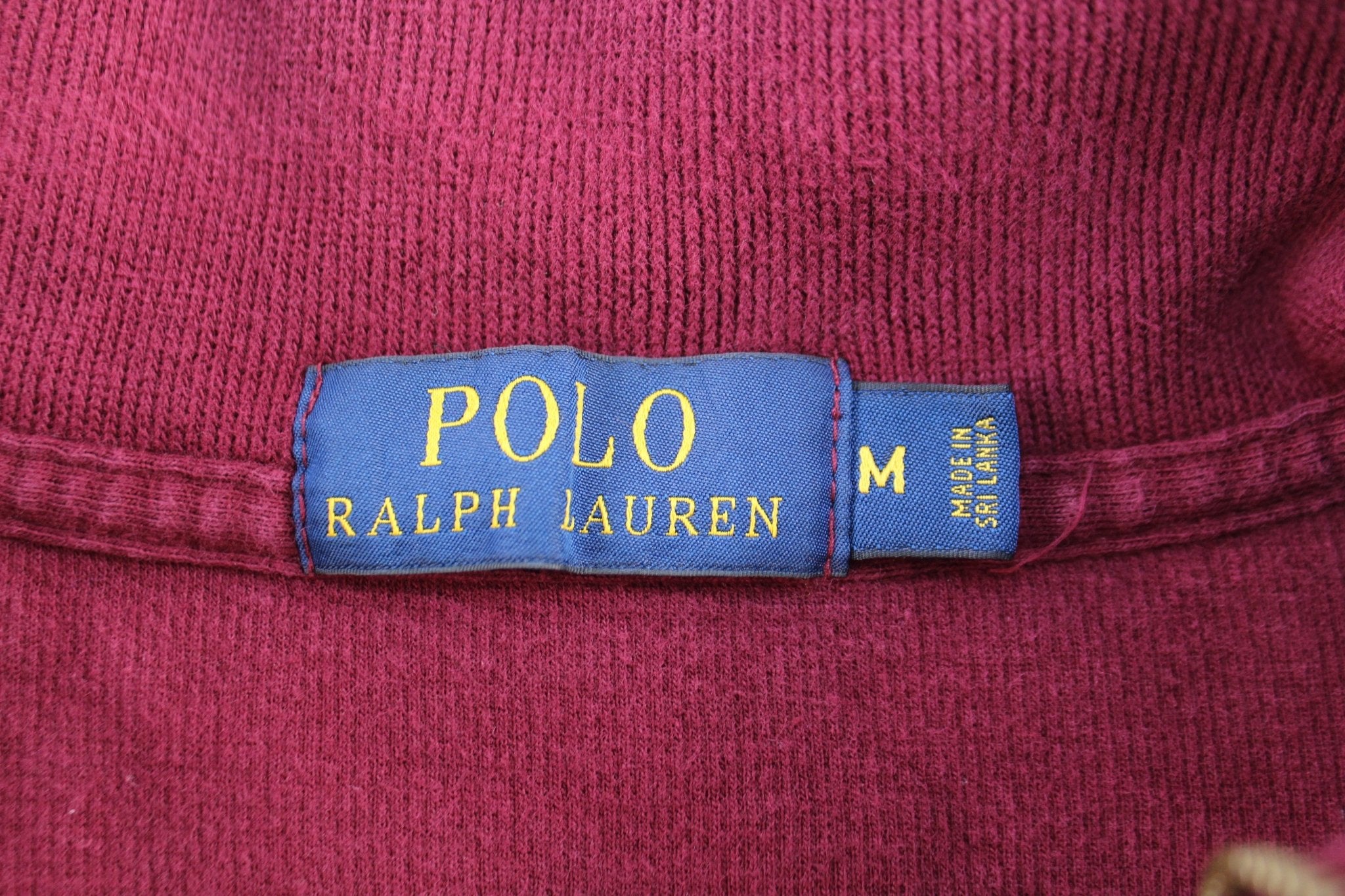 Polo Ralph Lauren Embroidered Logo Maroon Quarter Zip Sweater - ThriftedThreads.com