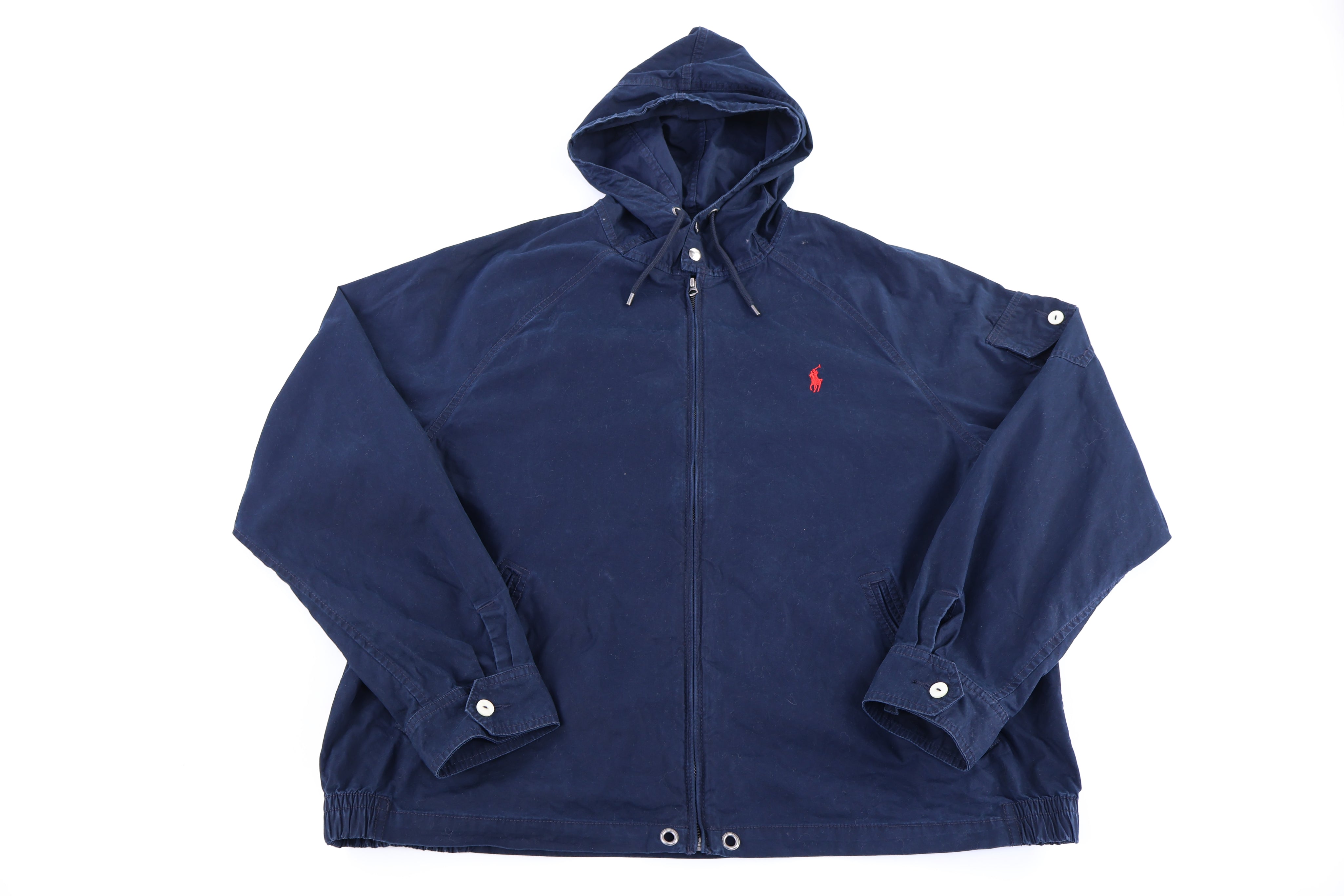 Polo Ralph Lauren Embroidered Logo Navy Blue Full Zip Jacket - Jacket - Thrifted Threads