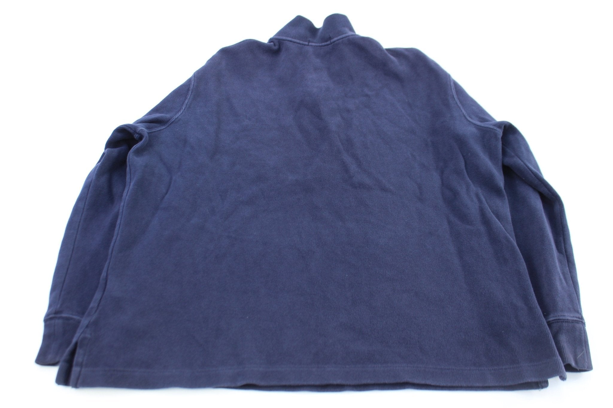 Polo Ralph Lauren Embroidered Logo Navy Blue Quarter Zip Sweater - Sweater - Thrifted Threads