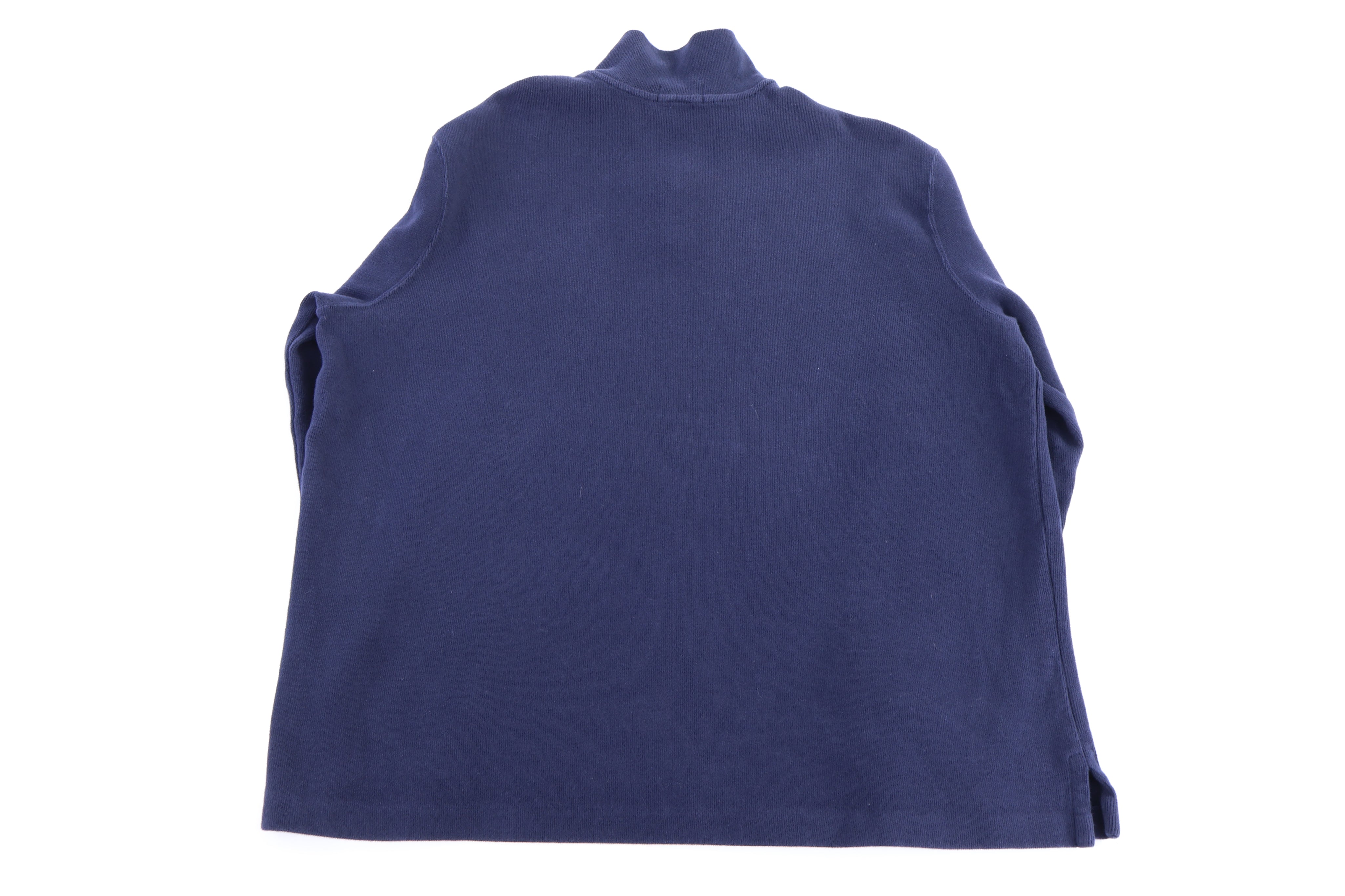 Polo Ralph Lauren Embroidered Logo Navy Quarter Zip Pullover - Sweater - Thrifted Threads