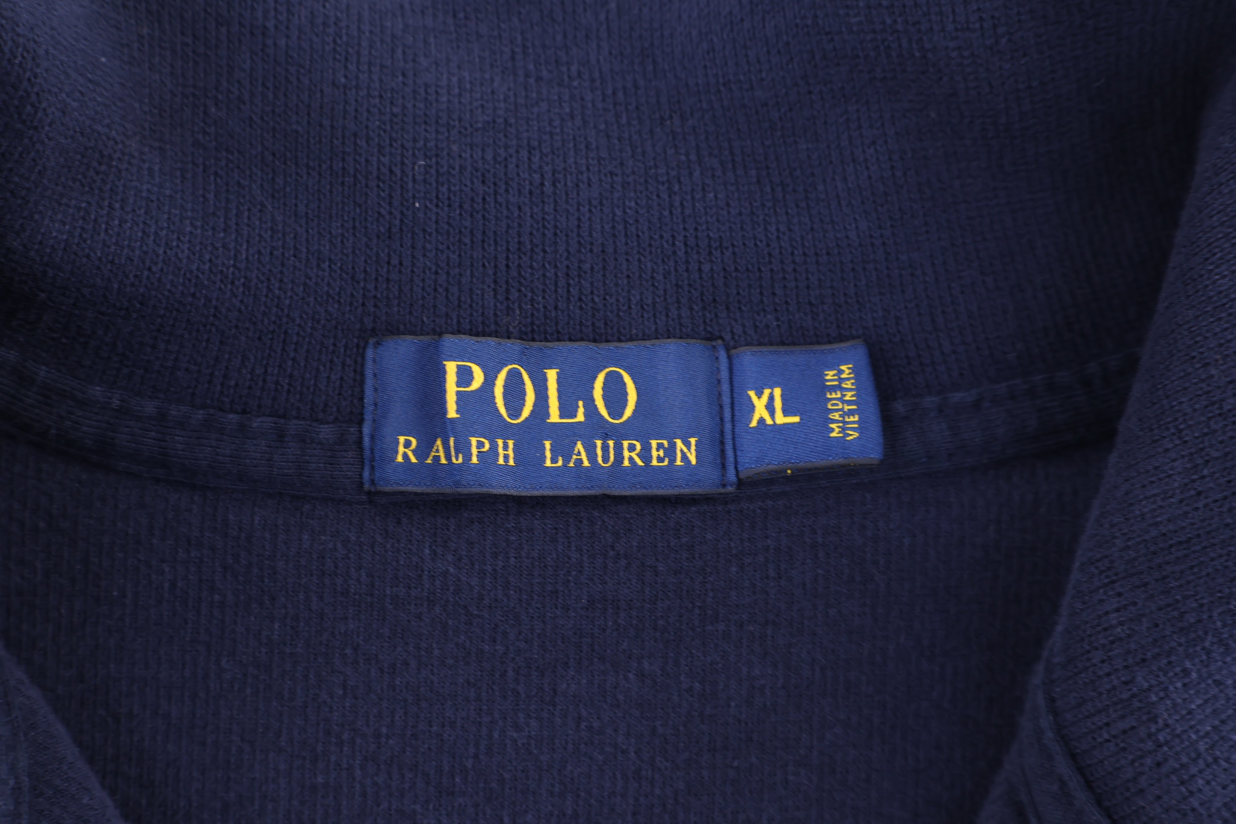 Polo Ralph Lauren Embroidered Logo Navy Quarter Zip Pullover - Sweater - Thrifted Threads