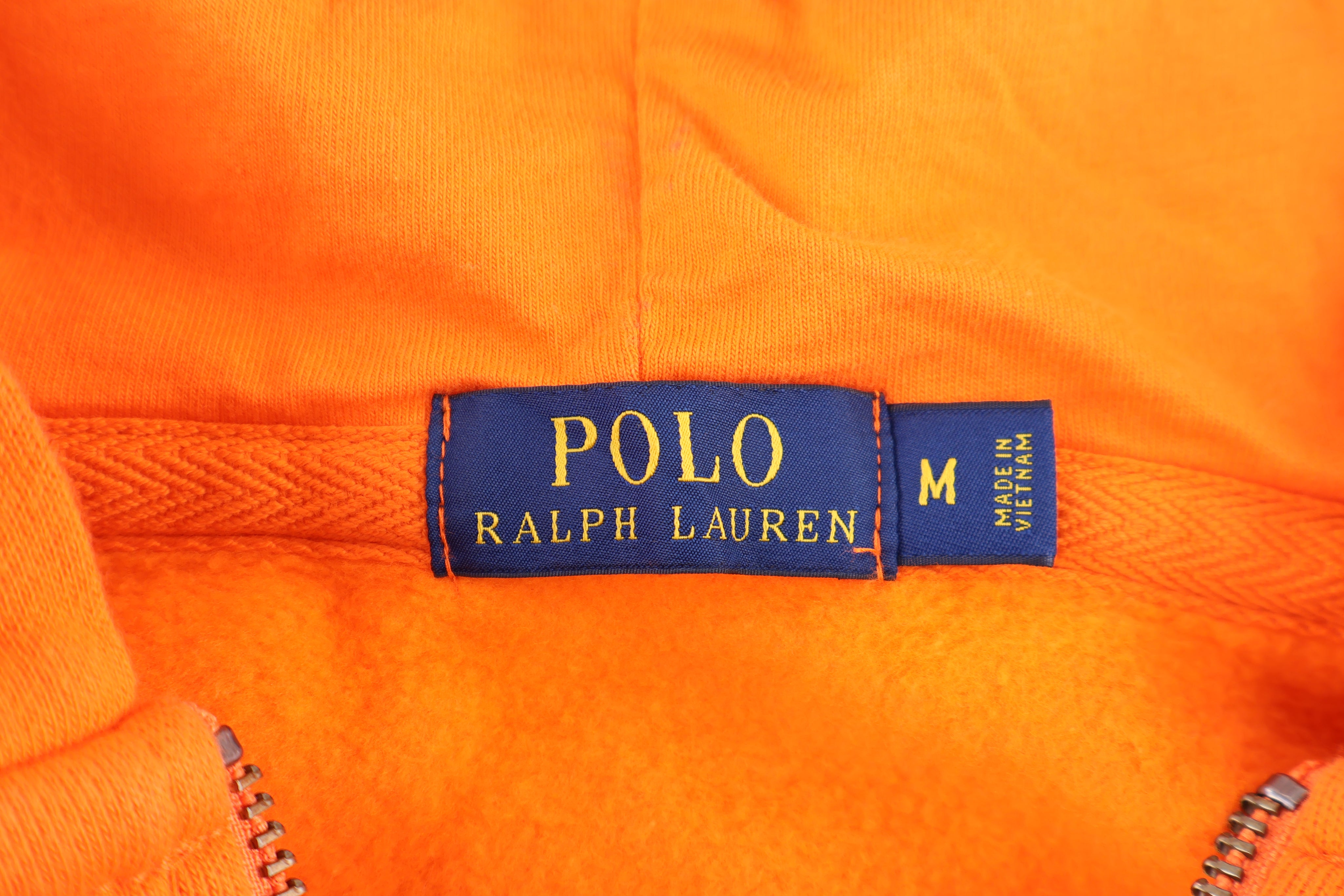 Polo Ralph Lauren Embroidered Logo Orange Full Zip Jacket - Jacket - Thrifted Threads