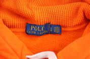 Polo Ralph Lauren Embroidered Logo Orange Pullover Hoodie - ThriftedThreads.com