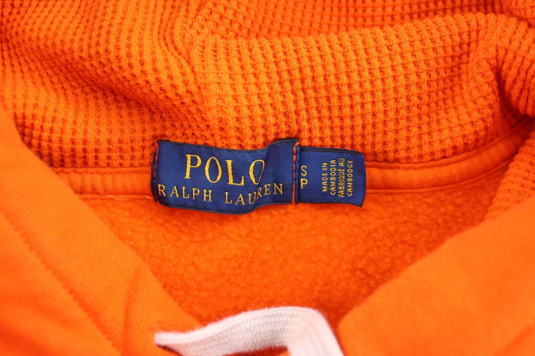 Polo Ralph Lauren Embroidered Logo Orange Pullover Hoodie - ThriftedThreads.com