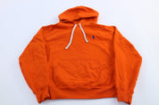 Polo Ralph Lauren Embroidered Logo Orange Pullover Hoodie - ThriftedThreads.com