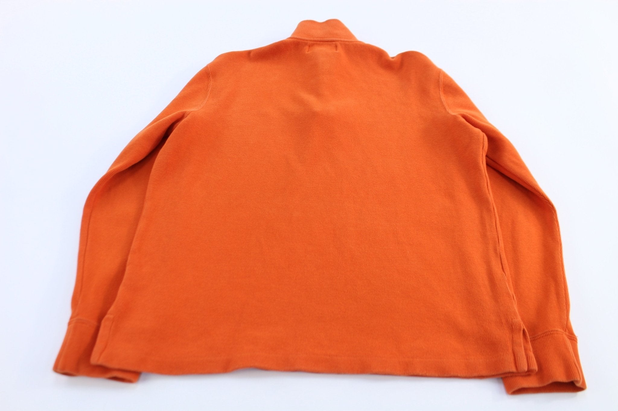 Polo Ralph Lauren Embroidered Logo Orange Quarter Zip Sweater - Sweater - Thrifted Threads
