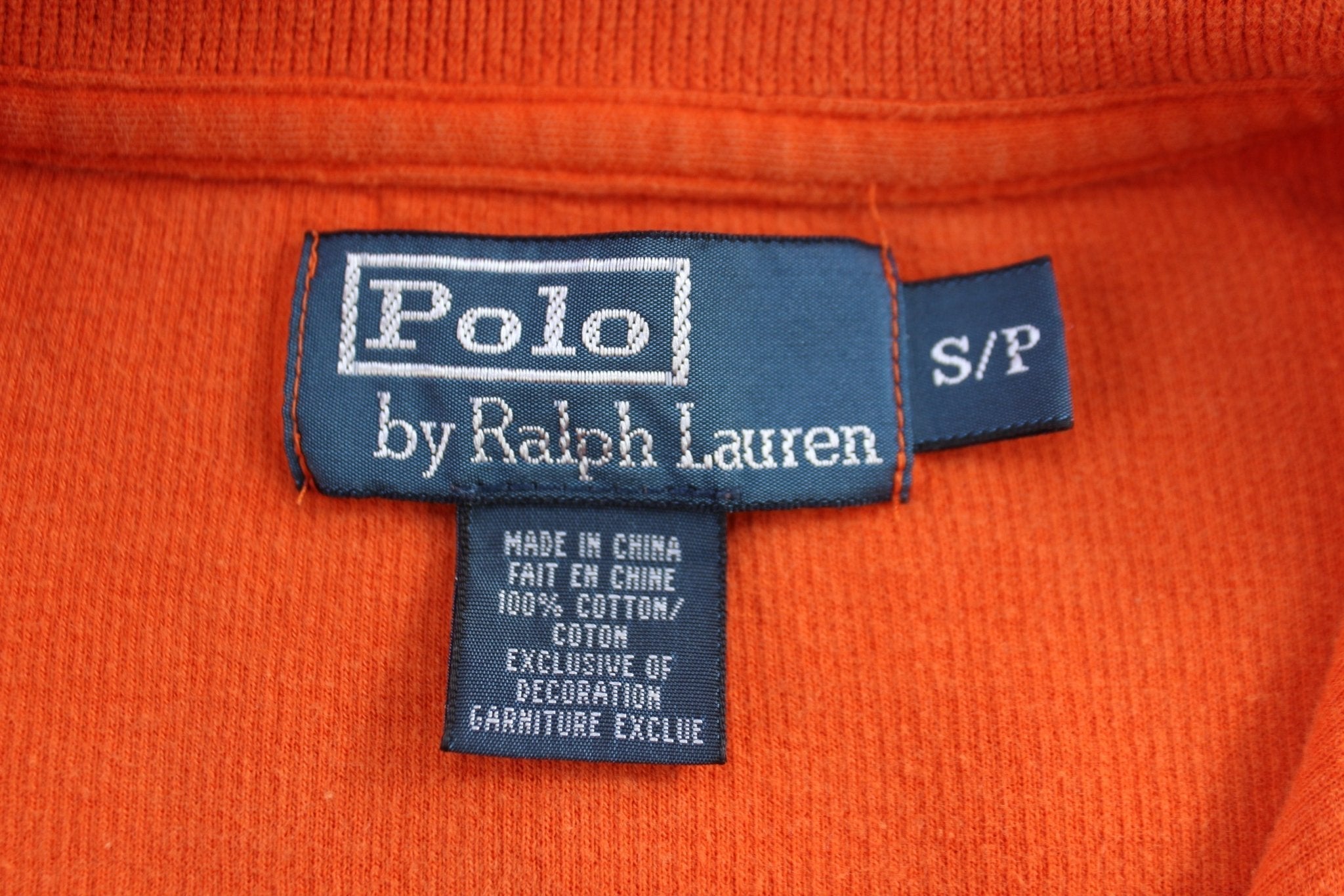 Polo Ralph Lauren Embroidered Logo Orange Quarter Zip Sweater - Sweater - Thrifted Threads