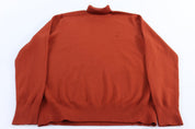 Polo Ralph Lauren Embroidered Logo Orange Turtleneck Sweater - ThriftedThreads.com