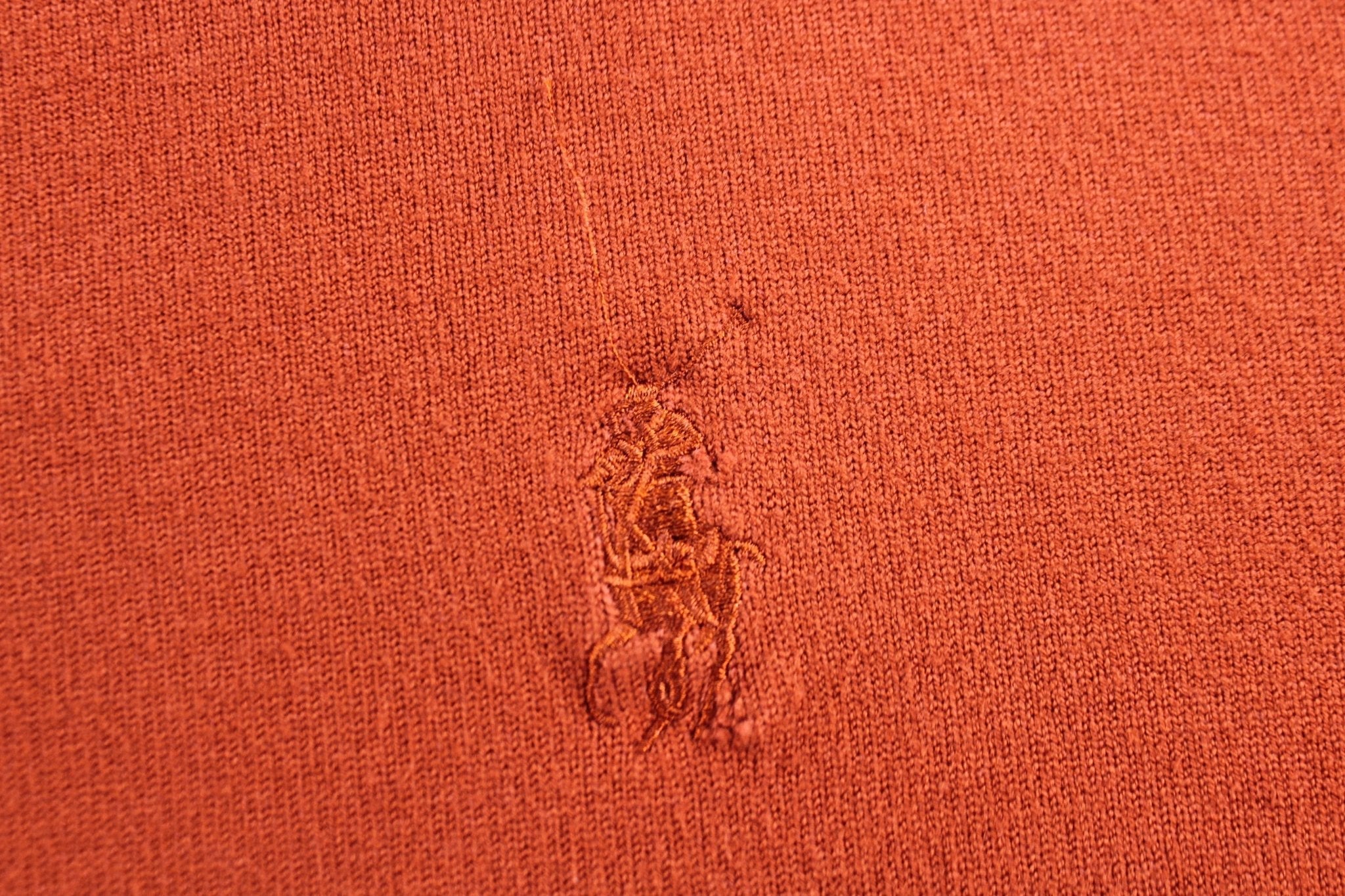 Polo Ralph Lauren Embroidered Logo Orange Turtleneck Sweater - Sweater - Thrifted Threads