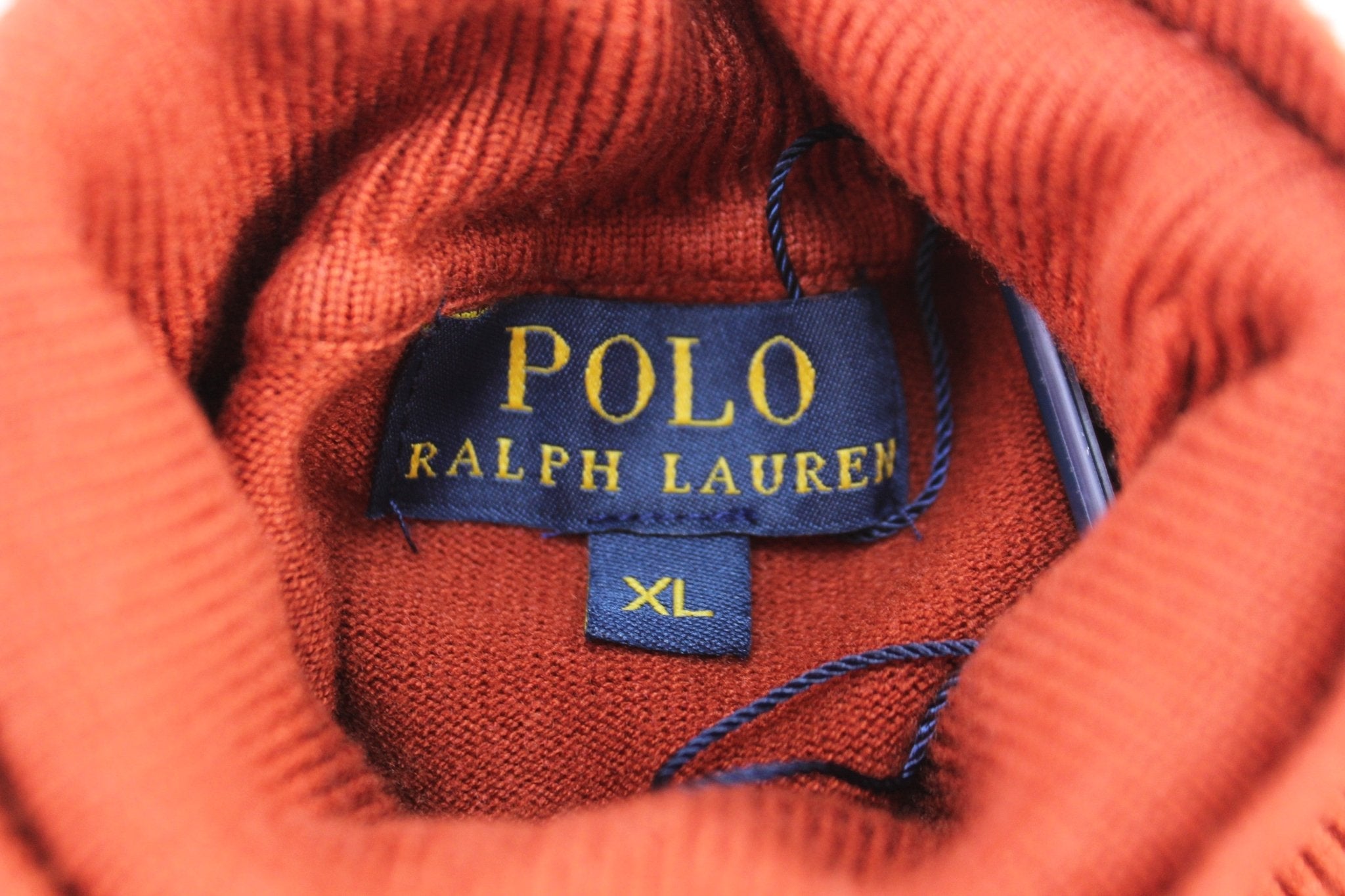 Polo Ralph Lauren Embroidered Logo Orange Turtleneck Sweater - Sweater - Thrifted Threads