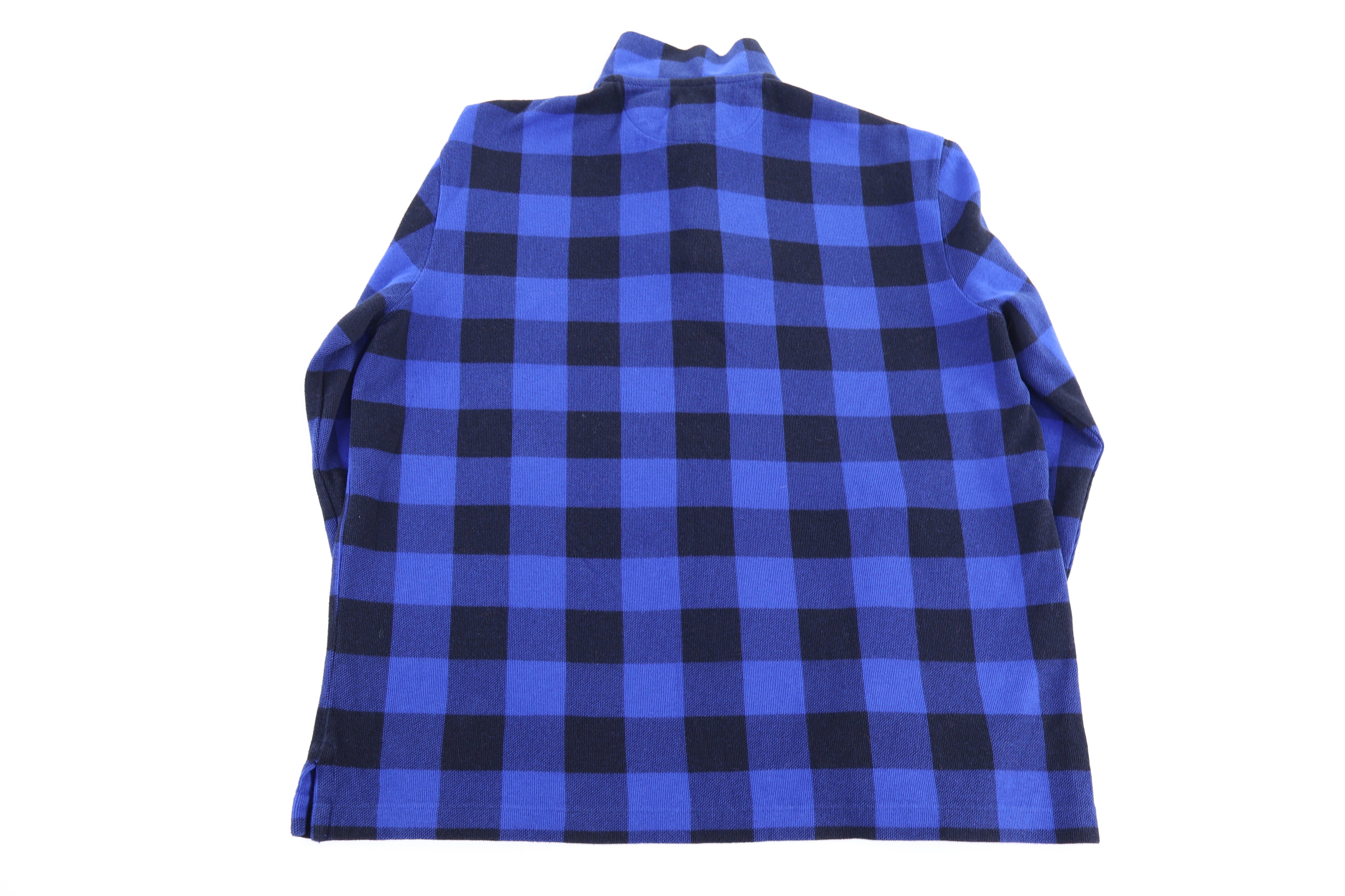 Polo Ralph Lauren Embroidered Logo Plaid Quarter Zip Pullover - Sweater - Thrifted Threads