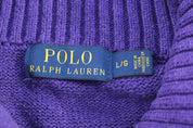 Polo Ralph Lauren Embroidered Logo Purple Pullover Sweater - ThriftedThreads.com