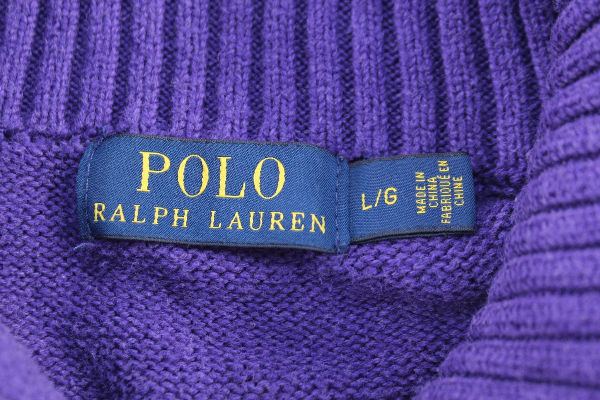 Polo Ralph Lauren Embroidered Logo Purple Pullover Sweater - ThriftedThreads.com
