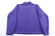 Polo Ralph Lauren Embroidered Logo Purple Pullover Sweater - Sweater - Thrifted Threads