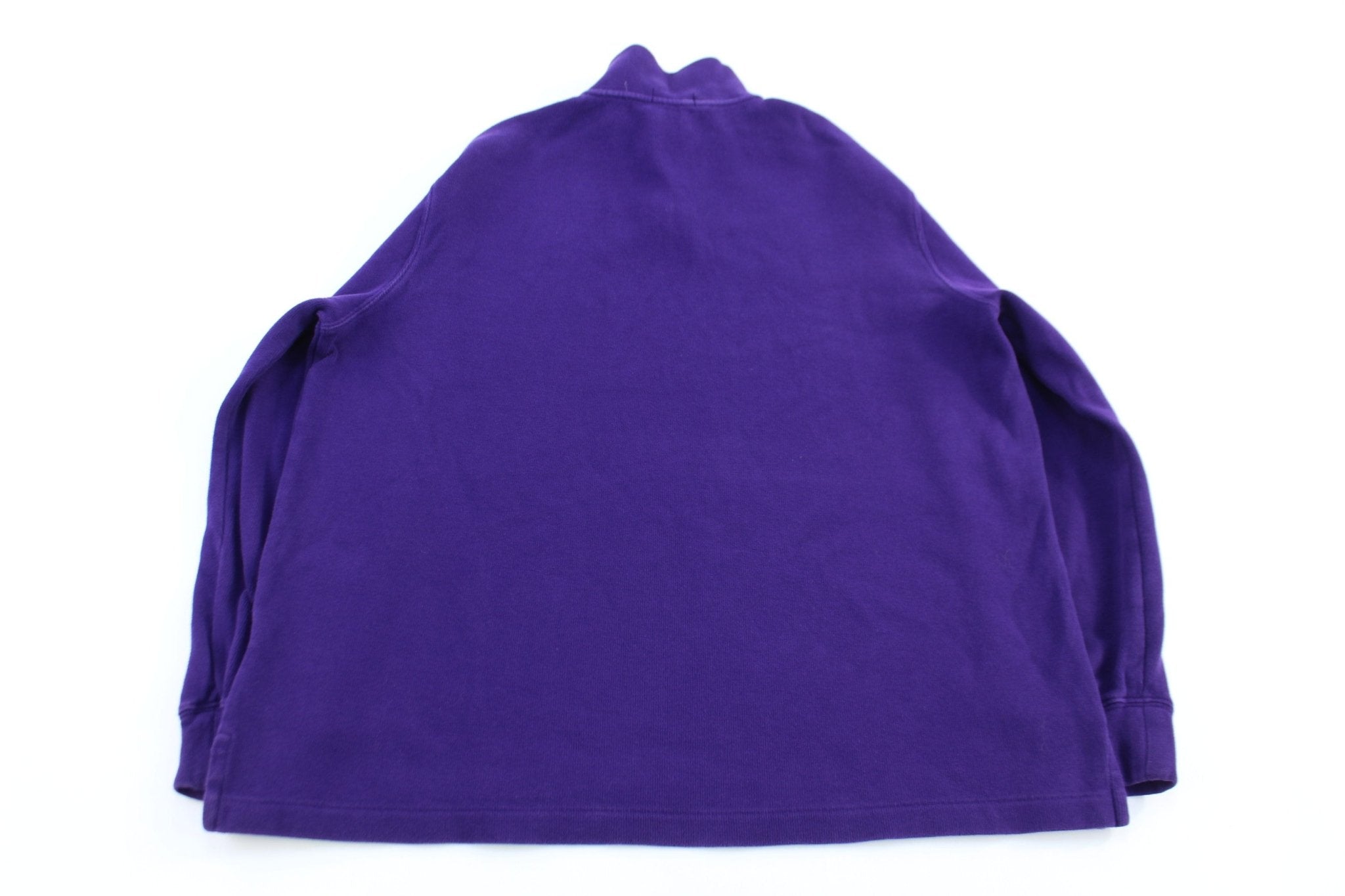 Polo Ralph Lauren Embroidered Logo Purple Quarter Zip Sweater - Sweater - Thrifted Threads