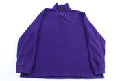 Polo Ralph Lauren Embroidered Logo Purple Quarter Zip Sweater - Sweater - Thrifted Threads