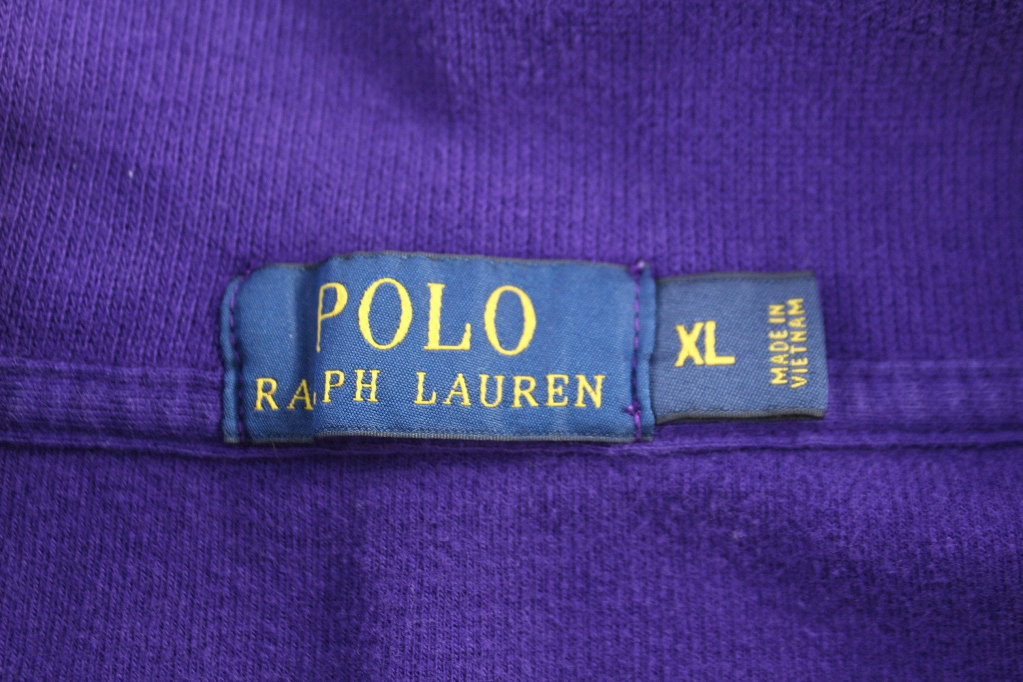 Polo Ralph Lauren Embroidered Logo Purple Quarter Zip Sweater - Sweater - Thrifted Threads