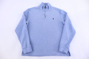 Polo Ralph Lauren Embroidered Logo Quarter Zip Sweater - Sweater - Thrifted Threads