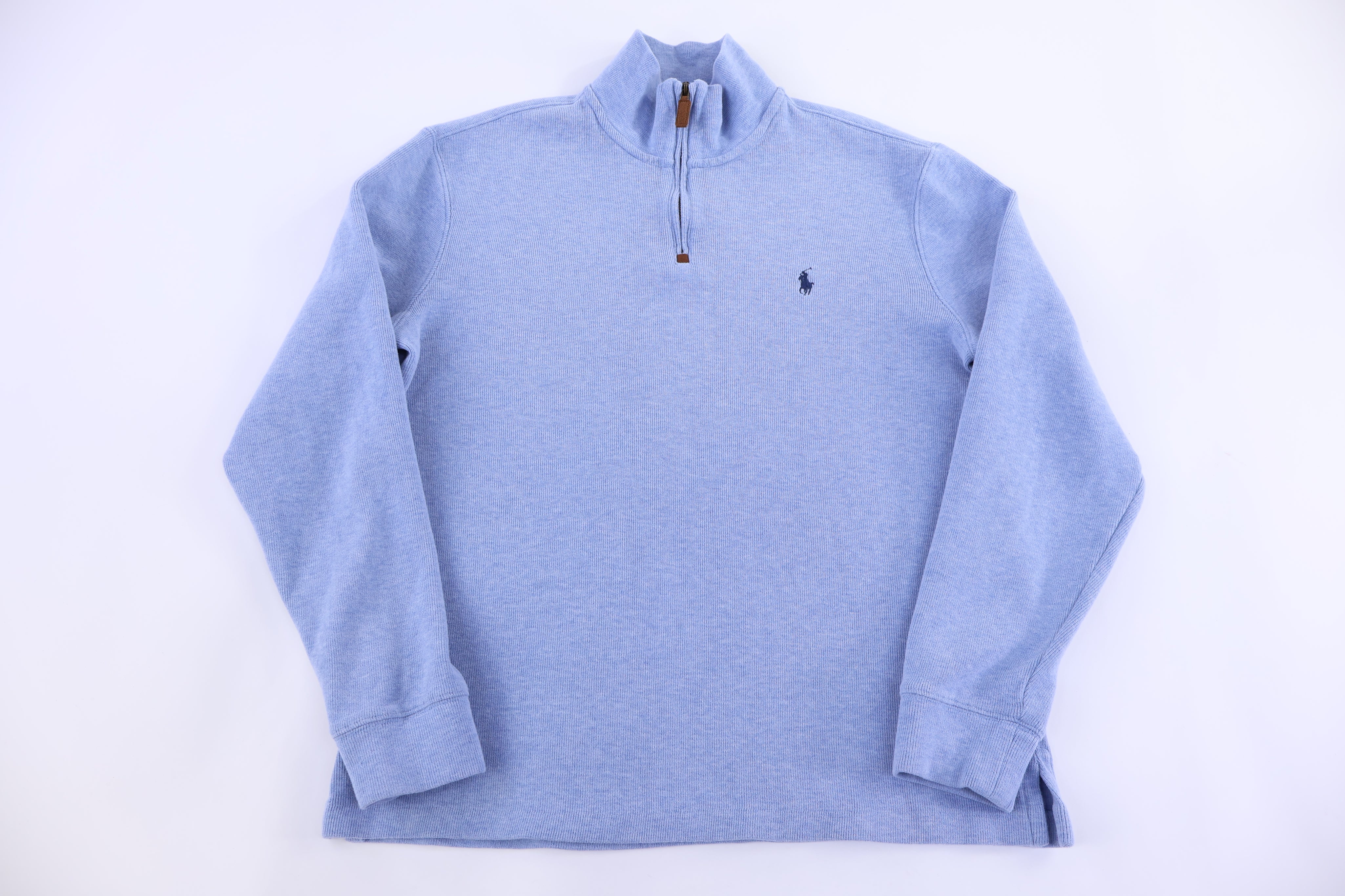 Polo Ralph Lauren Embroidered Logo Quarter Zip Sweater - Sweater - Thrifted Threads