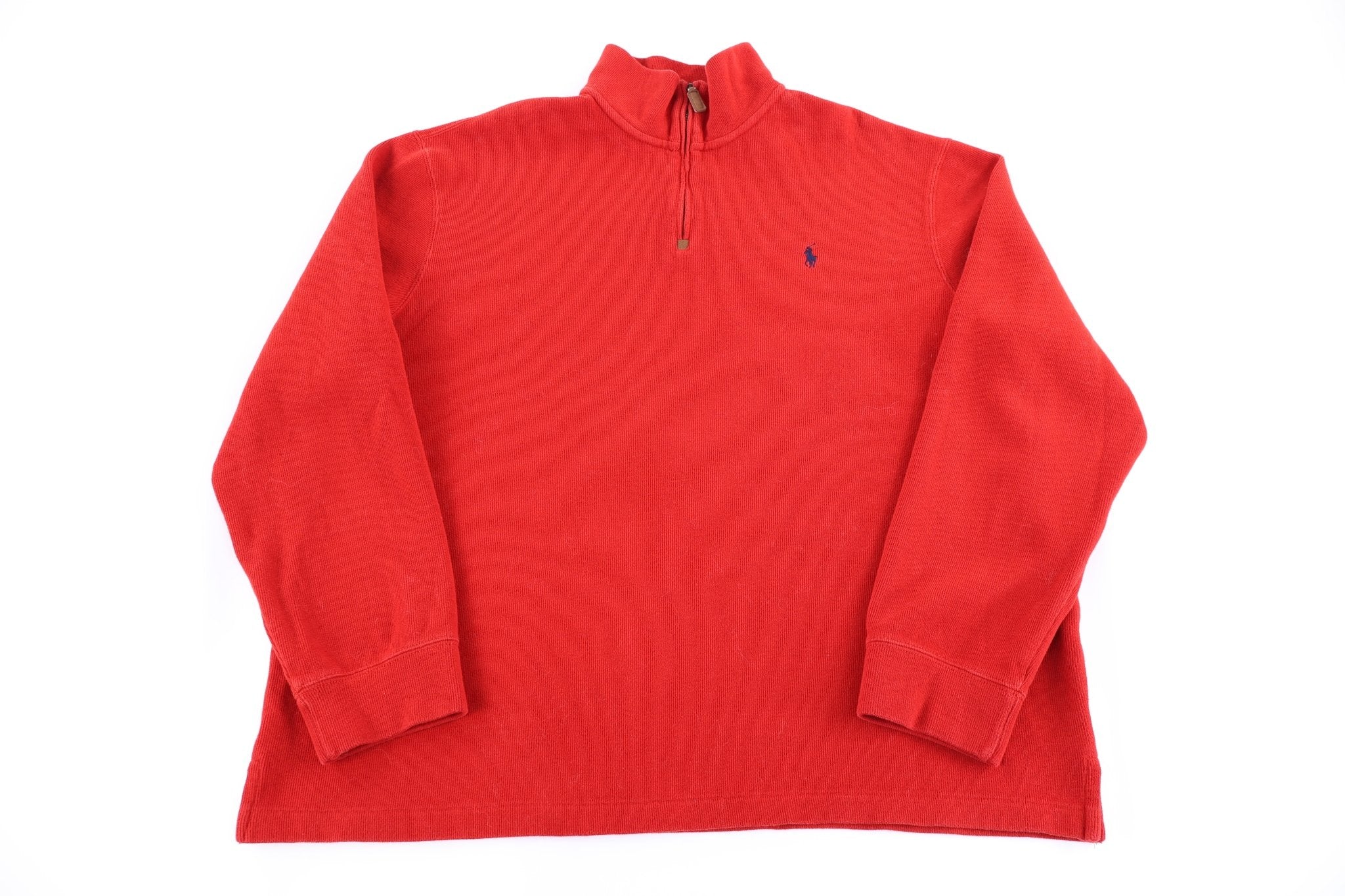 Polo Ralph Lauren Embroidered Logo Quarter Zip Sweater - Sweater - Thrifted Threads