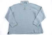 Polo Ralph Lauren Embroidered Logo Quarter Zip Sweater - Sweater - Thrifted Threads