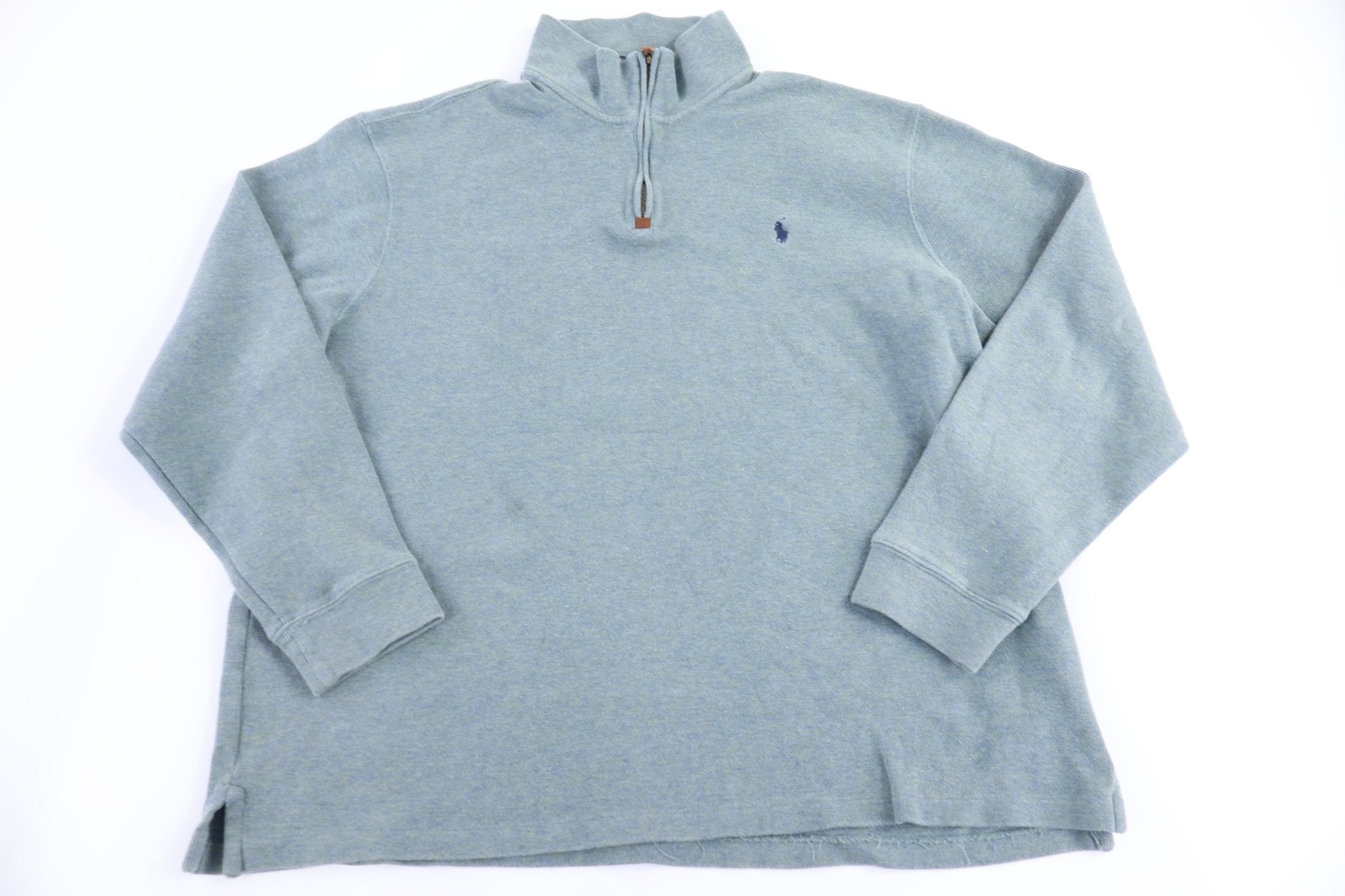 Polo Ralph Lauren Embroidered Logo Quarter Zip Sweater - Sweater - Thrifted Threads