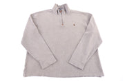 Polo Ralph Lauren Embroidered Logo Quarter Zip Sweater - Sweater - Thrifted Threads