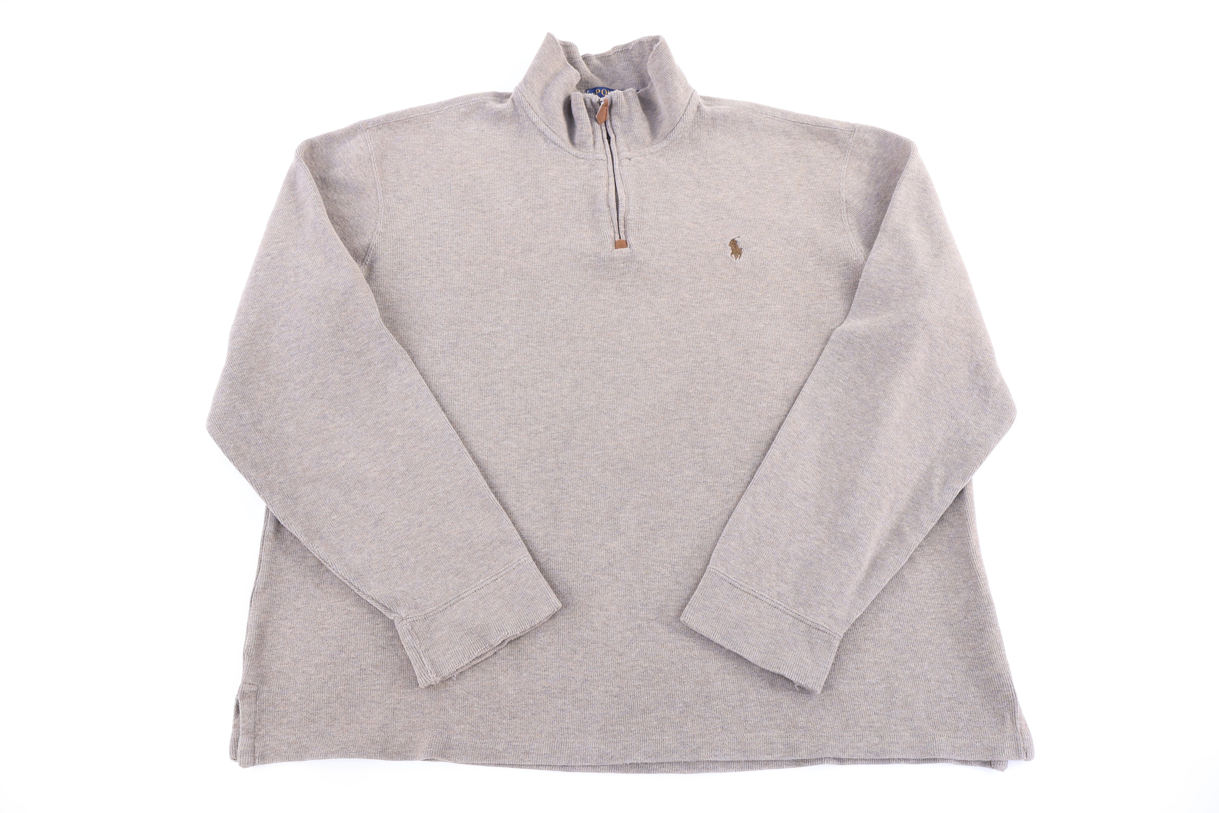 Polo Ralph Lauren Embroidered Logo Quarter Zip Sweater - Sweater - Thrifted Threads