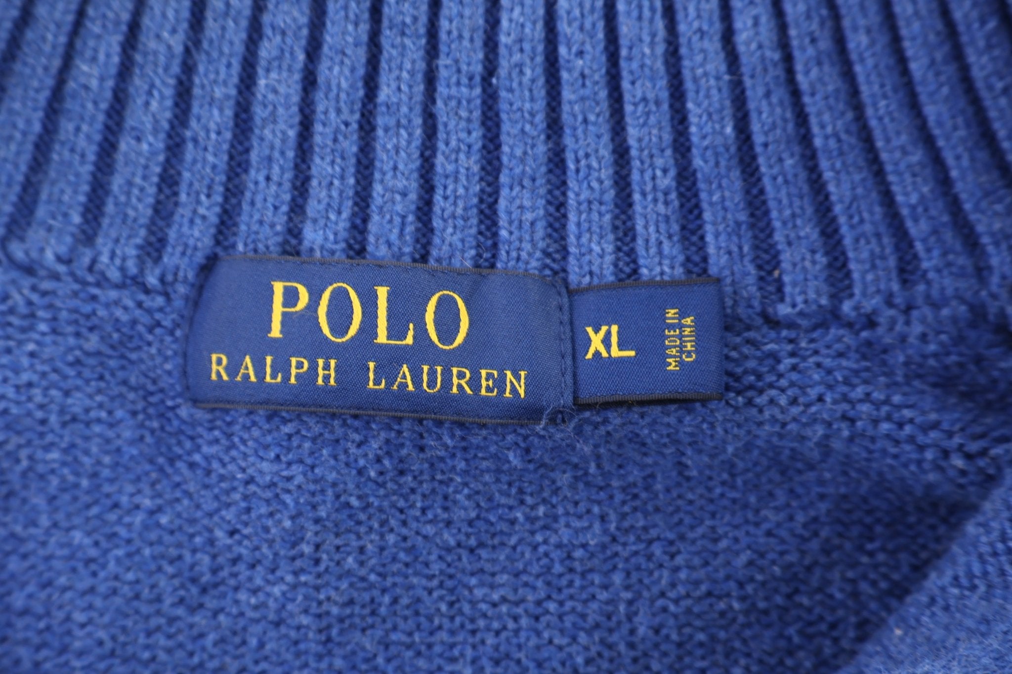 Polo Ralph Lauren Embroidered Logo Quarter Zip Sweater - Sweater - Thrifted Threads