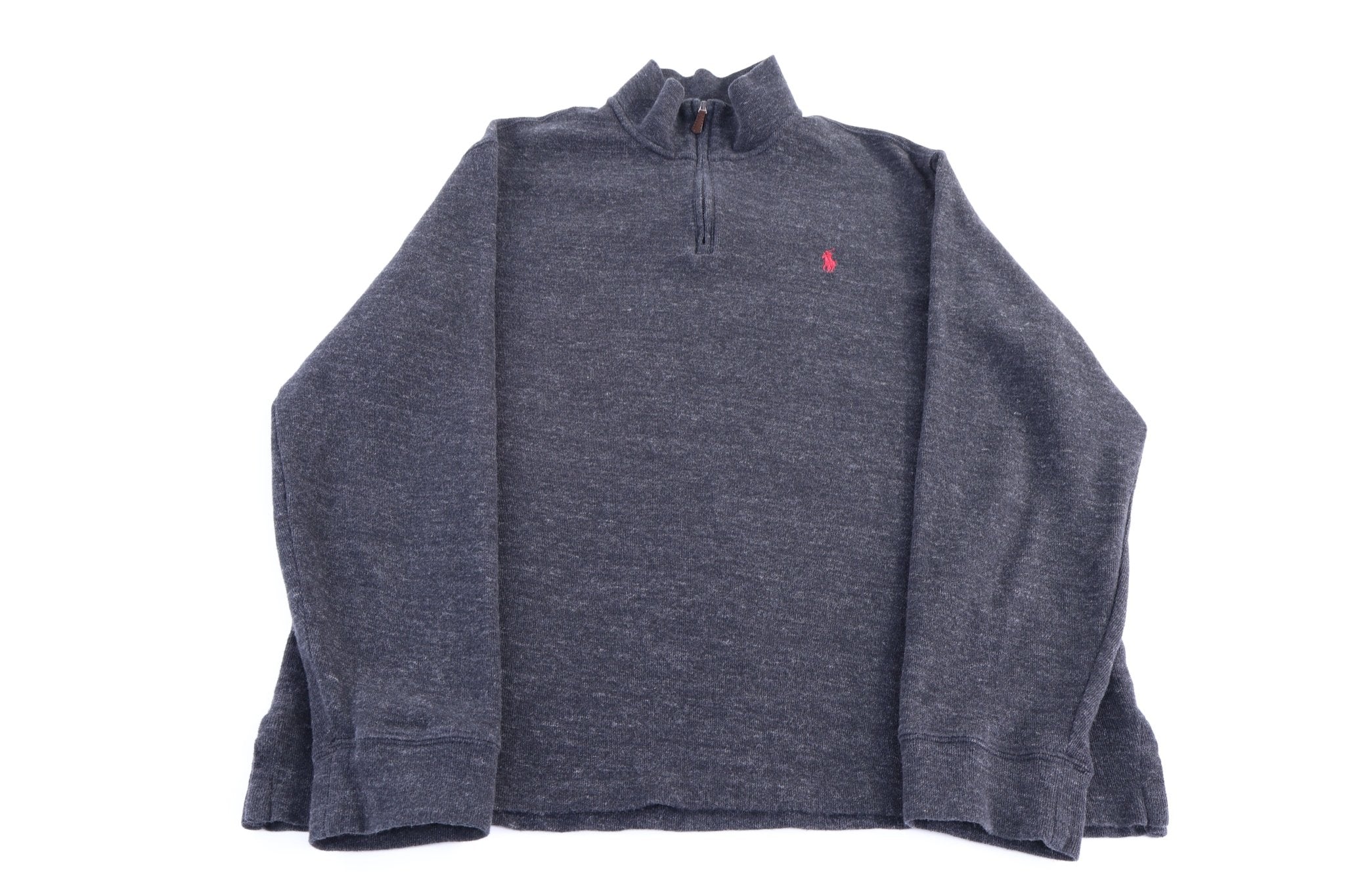 Polo Ralph Lauren Embroidered Logo Quarter Zip Sweater - Sweater - Thrifted Threads