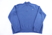 Polo Ralph Lauren Embroidered Logo Quarter Zip Sweater - Sweater - Thrifted Threads