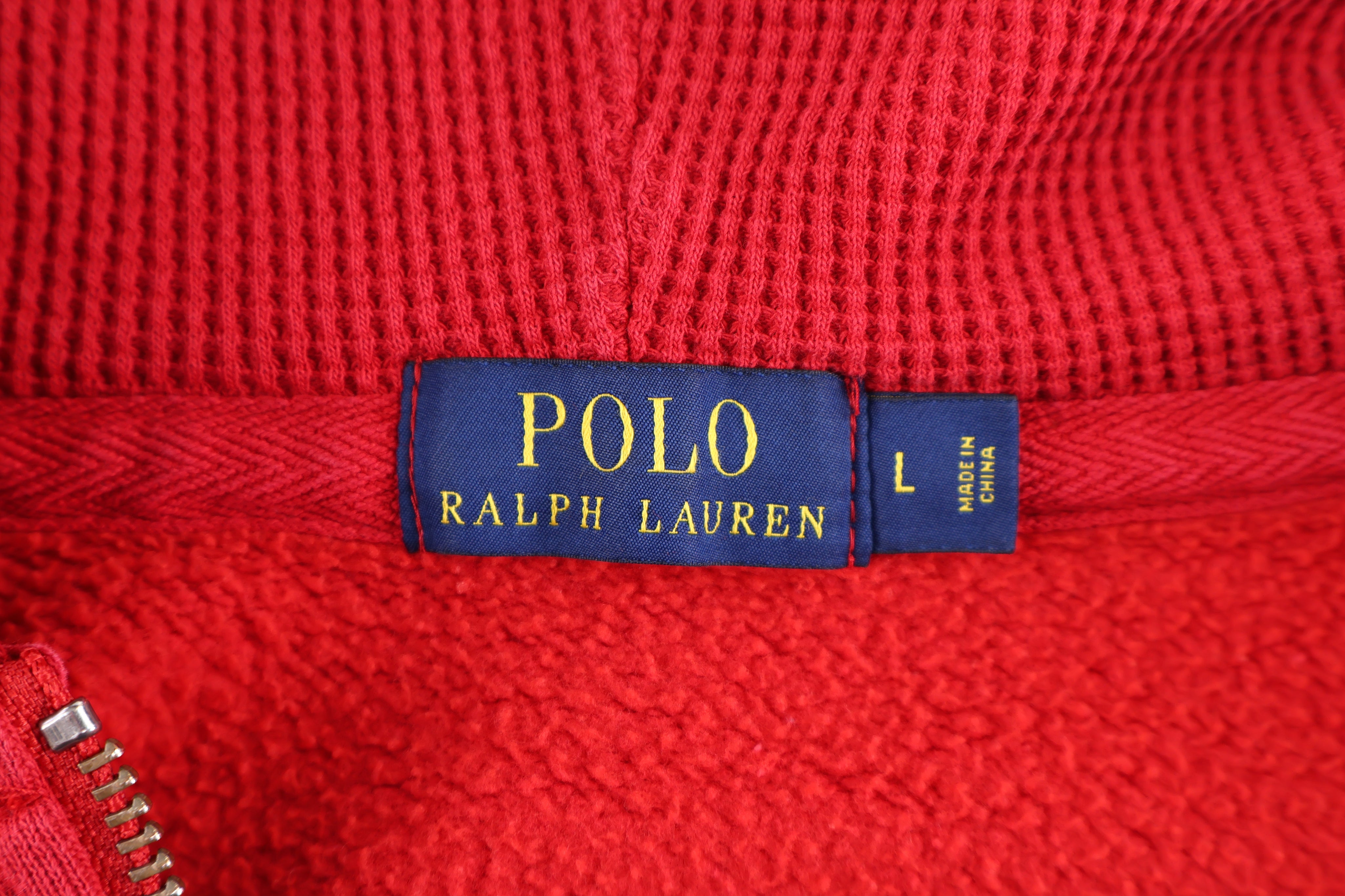Polo Ralph Lauren Embroidered Logo Red Full Zip Jacket - Jacket - Thrifted Threads