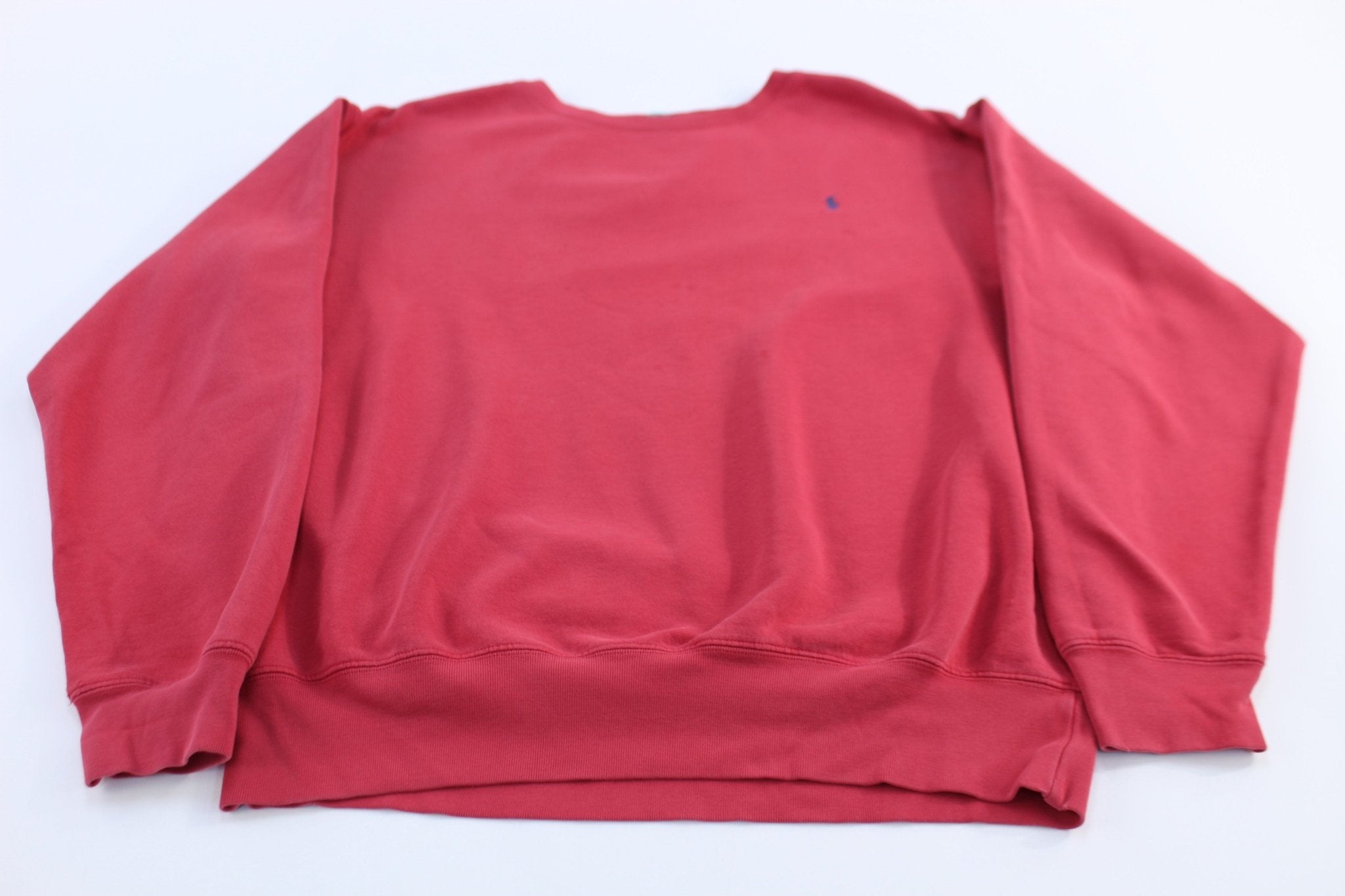 Polo Ralph Lauren Embroidered Logo Red Pullover Sweater - ThriftedThreads.com