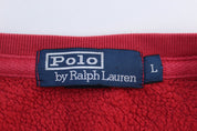 Polo Ralph Lauren Embroidered Logo Red Pullover Sweater - ThriftedThreads.com