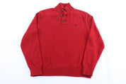 Polo Ralph Lauren Embroidered Logo Red Pullover Sweater - Sweater - Thrifted Threads