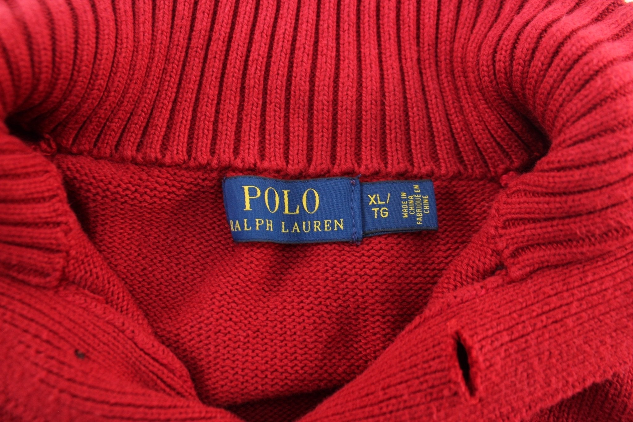 Polo Ralph Lauren Embroidered Logo Red Pullover Sweater - Sweater - Thrifted Threads