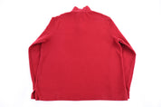 Polo Ralph Lauren Embroidered Logo Red Quarter Zip Sweater - Sweater - Thrifted Threads