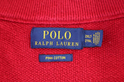 Polo Ralph Lauren Embroidered Logo Red Quarter Zip Sweater - Sweater - Thrifted Threads