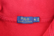 Polo Ralph Lauren Embroidered Logo Red Quarter Zip Sweater - Sweater - Thrifted Threads