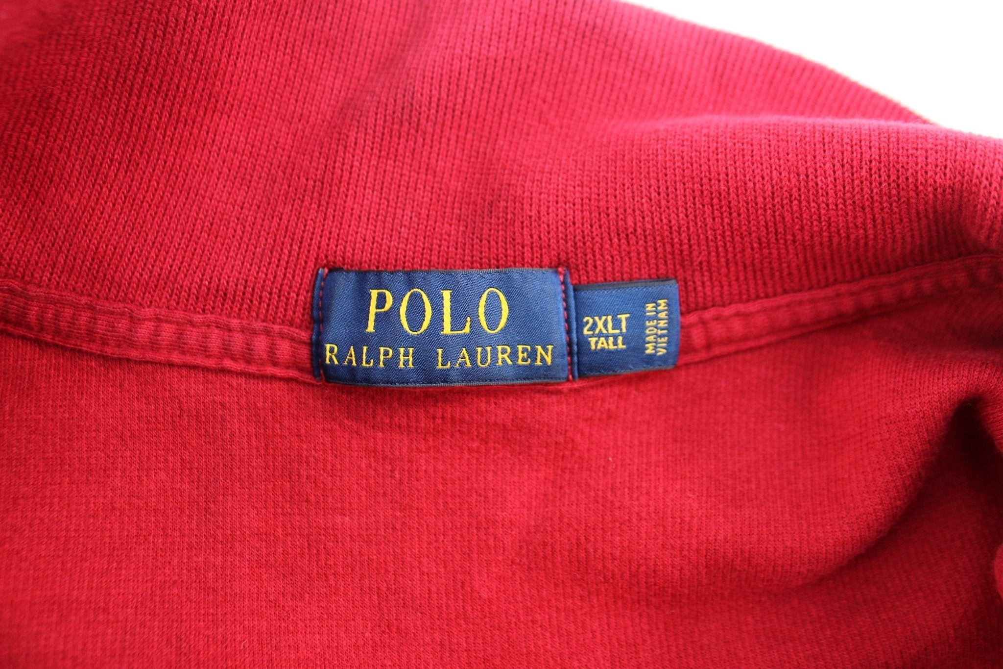Polo Ralph Lauren Embroidered Logo Red Quarter Zip Sweater - Sweater - Thrifted Threads