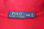Polo Ralph Lauren Embroidered Logo Red Quarter Zip Sweater - Sweater - Thrifted Threads