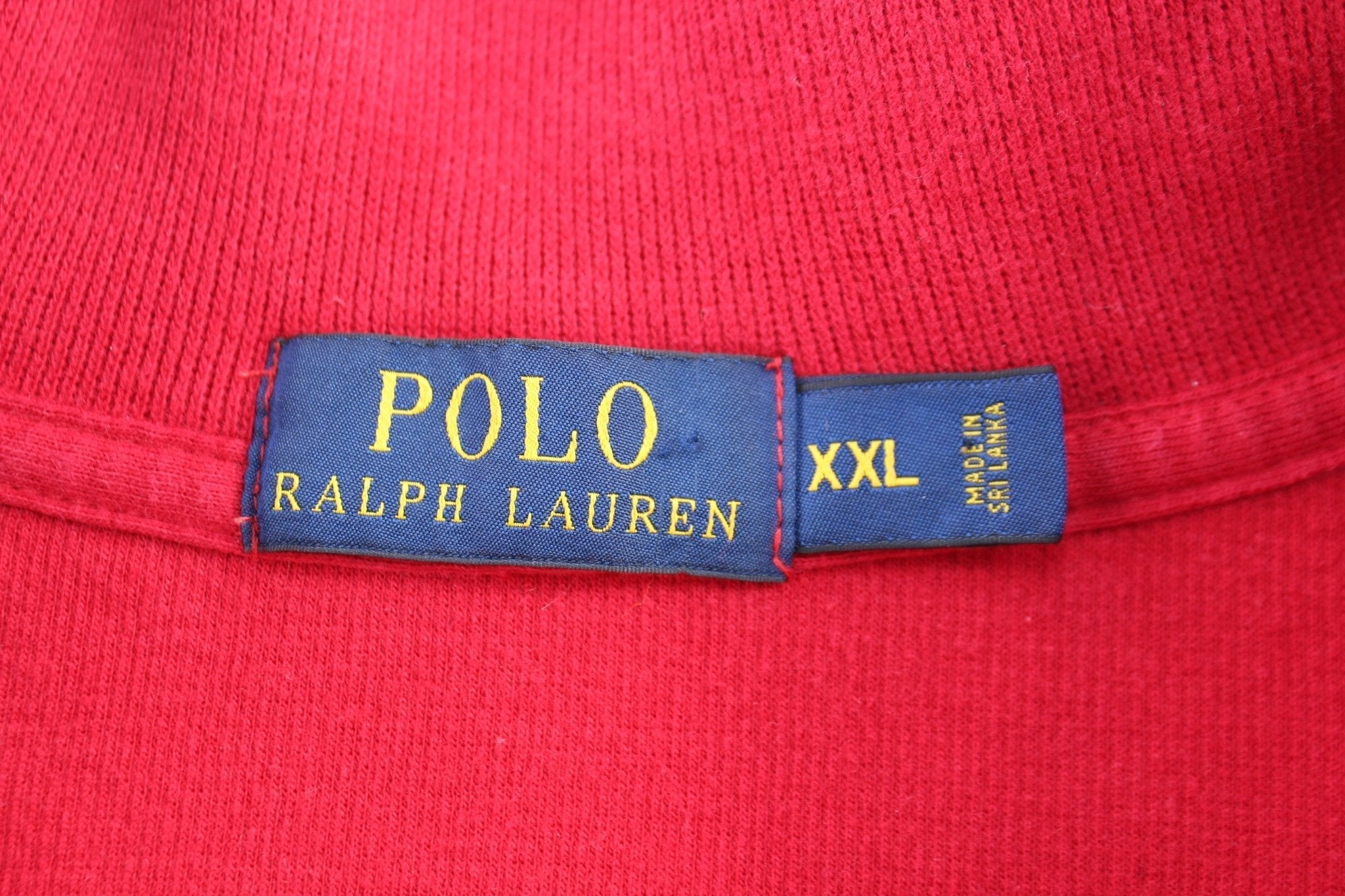 Polo Ralph Lauren Embroidered Logo Red Quarter Zip Sweater - Sweater - Thrifted Threads