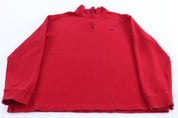 Polo Ralph Lauren Embroidered Logo Red Quarter Zip Sweater - Sweater - Thrifted Threads