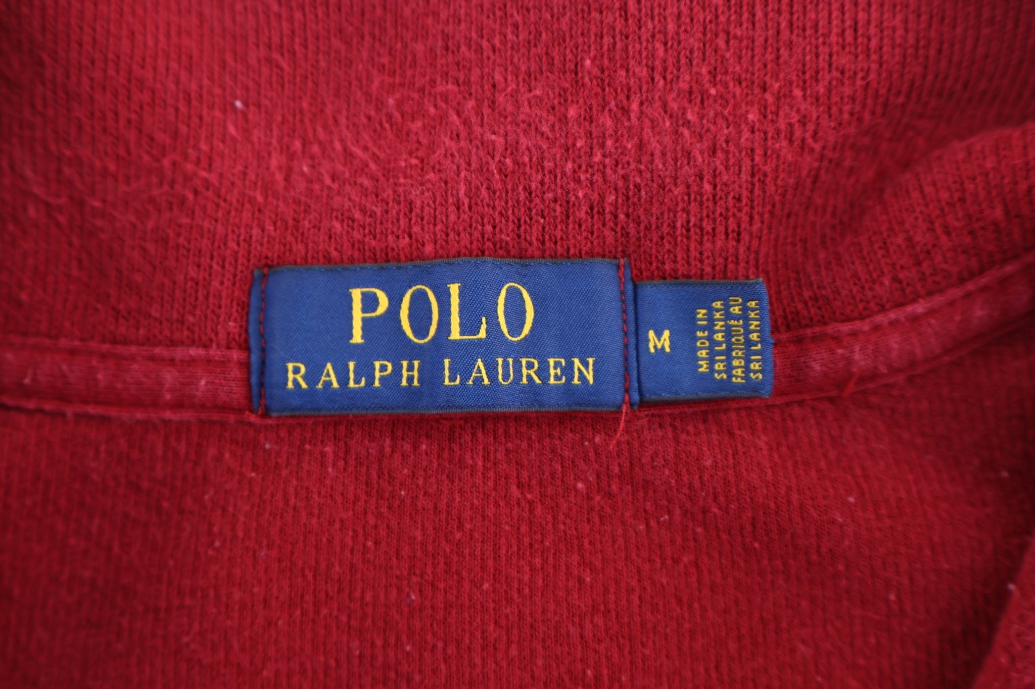 Polo Ralph Lauren Embroidered Logo Red Quarter Zip Sweater - Sweater - Thrifted Threads