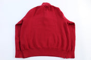 Polo Ralph Lauren Embroidered Logo Red Quarter Zip Sweater - Sweater - Thrifted Threads