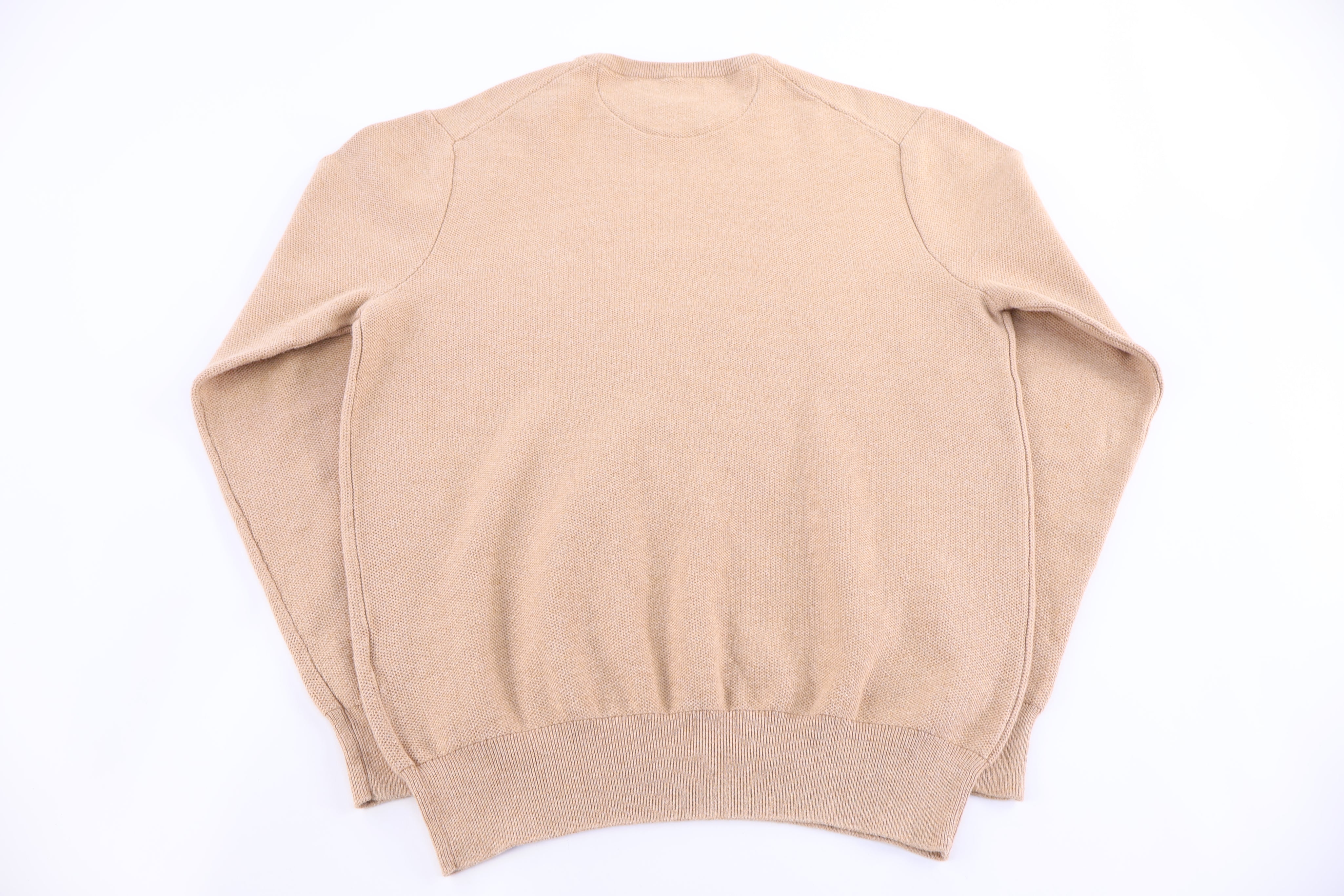 Polo Ralph Lauren Embroidered Logo Tan Pullover Sweater - Sweater - Thrifted Threads