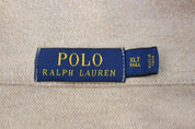 Polo Ralph Lauren Embroidered Logo Tan Quarter Zip Sweater - ThriftedThreads.com