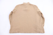 Polo Ralph Lauren Embroidered Logo Tan Quarter Zip Sweater - Sweater - Thrifted Threads