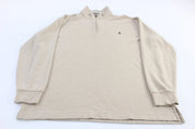 Polo Ralph Lauren Embroidered Logo Tan Quarter Zip Sweater - Sweater - Thrifted Threads