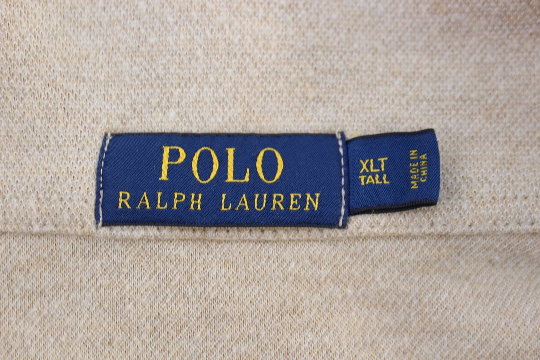 Polo Ralph Lauren Embroidered Logo Tan Quarter Zip Sweater - Sweater - Thrifted Threads